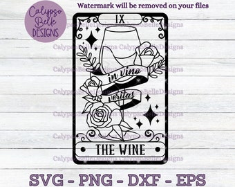 Il vino svg / Wine Tarot Card svg / Wine Glass svg / Wine svg / Alcohol svg / Wine Lover svg / Day Drunk / Trendy Wine SVG PNG, EPS