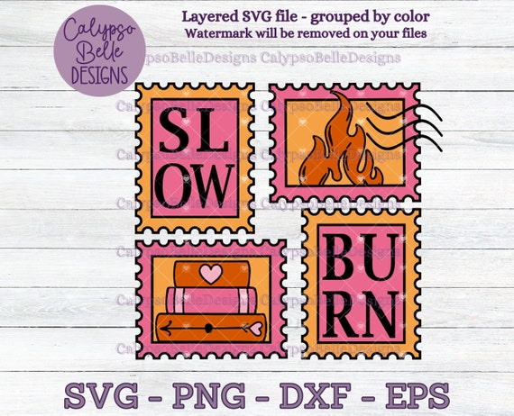 Slow Burn svg, Book Stamps svg, Romance Reader svg, Book svg, Bookish Babe, Tropes svg, Smut svg, Books svg, Bookish, Book Lover svg png