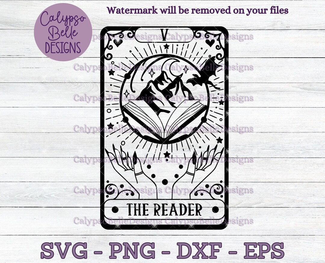The Reader Tarot Card Svg / Book Svg / Fantasy Reader Tarot Svg