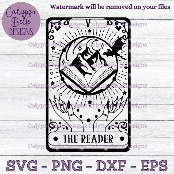 El lector Tarot Card svg / Libro svg / Lector de fantasía tarot svg / Lector de romance svg / Booktok svg / Bookish svg / Amante del libro / TBR SVG png