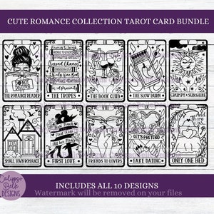 The Romance Reader Tarot Card SVG, boek SVG, Smut Reader SVG, Romance Reader SVG, Fluff Romance, Bookish SVG, Tarot Card Bundle, TBR SVG png