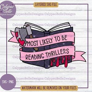 Più probabile a svg, Abbinamento libresco svg, Lettore svg, Crimine svg, Libri svg, Adesivo libro, Lettore di thriller, Thriller svg, Giallo omicidio PNG