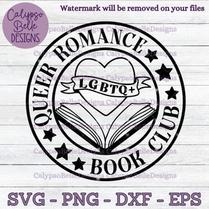 Queer Romance Book Club svg / LGBT Pride svg / LGBTQ+ Romance svg / Bücherwurm svg / Buchliebhaber svg / Book Club svg / lgbt svg, Lese SVG png