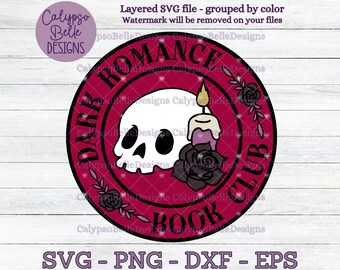 Dark Romance Book Club svg / Trigger Warning svg / Librarian svg / Bookish svg / Book lover svg / Fantasy Romance / Reading SVG PNG, EPS