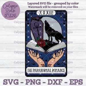 The Paranormal Romance Tarot Karte svg / Romance Book Tropes svg / Vampir svg / Shape Shifter svg / Fated Mates svg / Fantasy Tropes SVG PNG