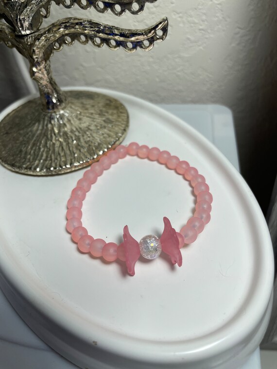 Clear Quarts Pink Flower Bracelet - Etsy