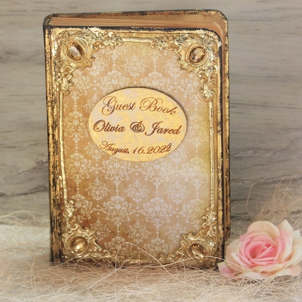 Wedding Guest Book, French Rococo Wedding Book, Marie Antoinette Wedding Book, Customized Book , Advice Wedding Book,  Personalized Book