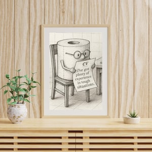 Funny Toilet Paper Print: Humorous Bathroom Wall Art (Digital Download JPEGs)