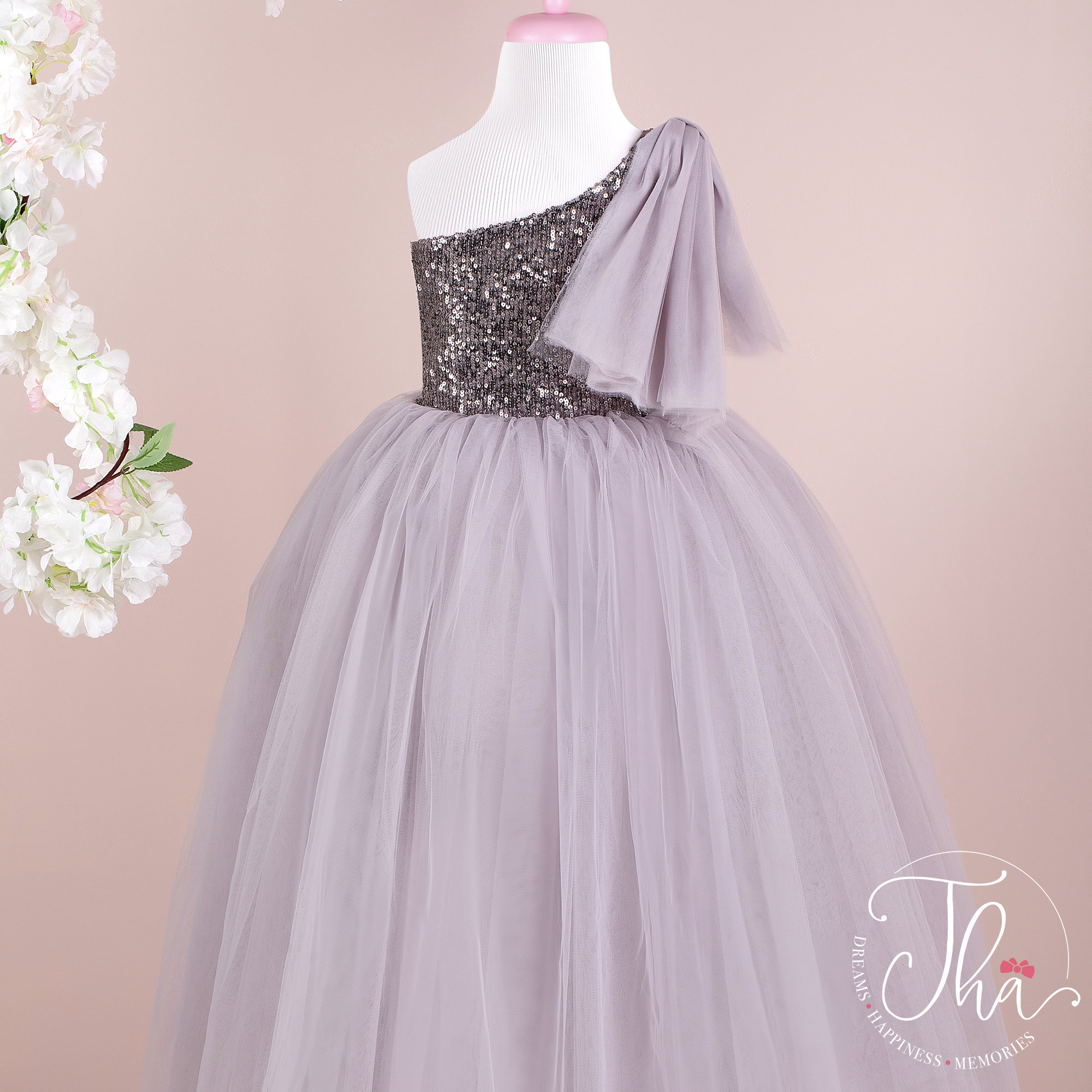 silver tulle bridesmaid dress Elegant Silver full length Dress with Straps heavy Crystals Beaded Tulle Formal Gowns Nude / 16 / U.S main image 0