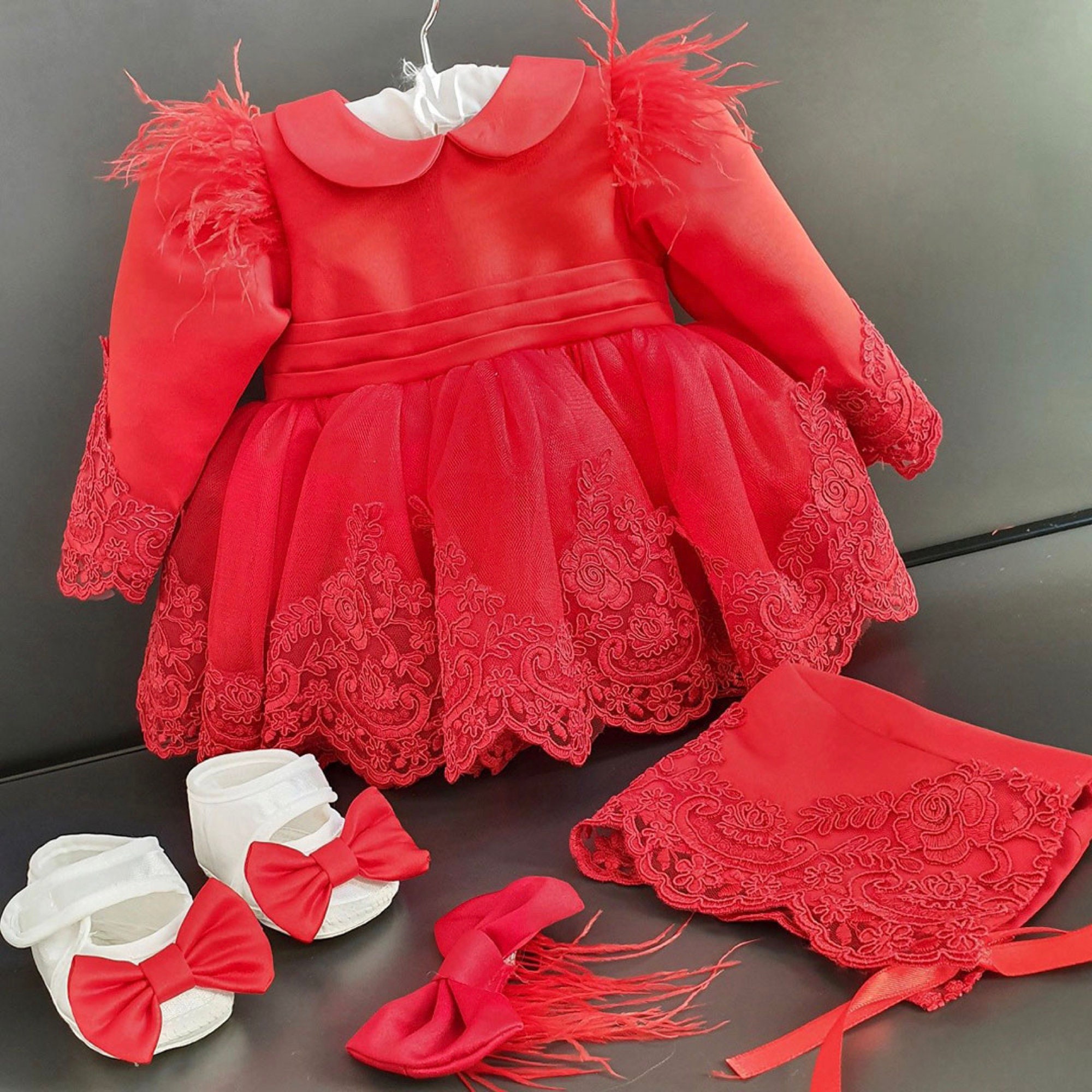 Newborn baby 2025 girl red dress