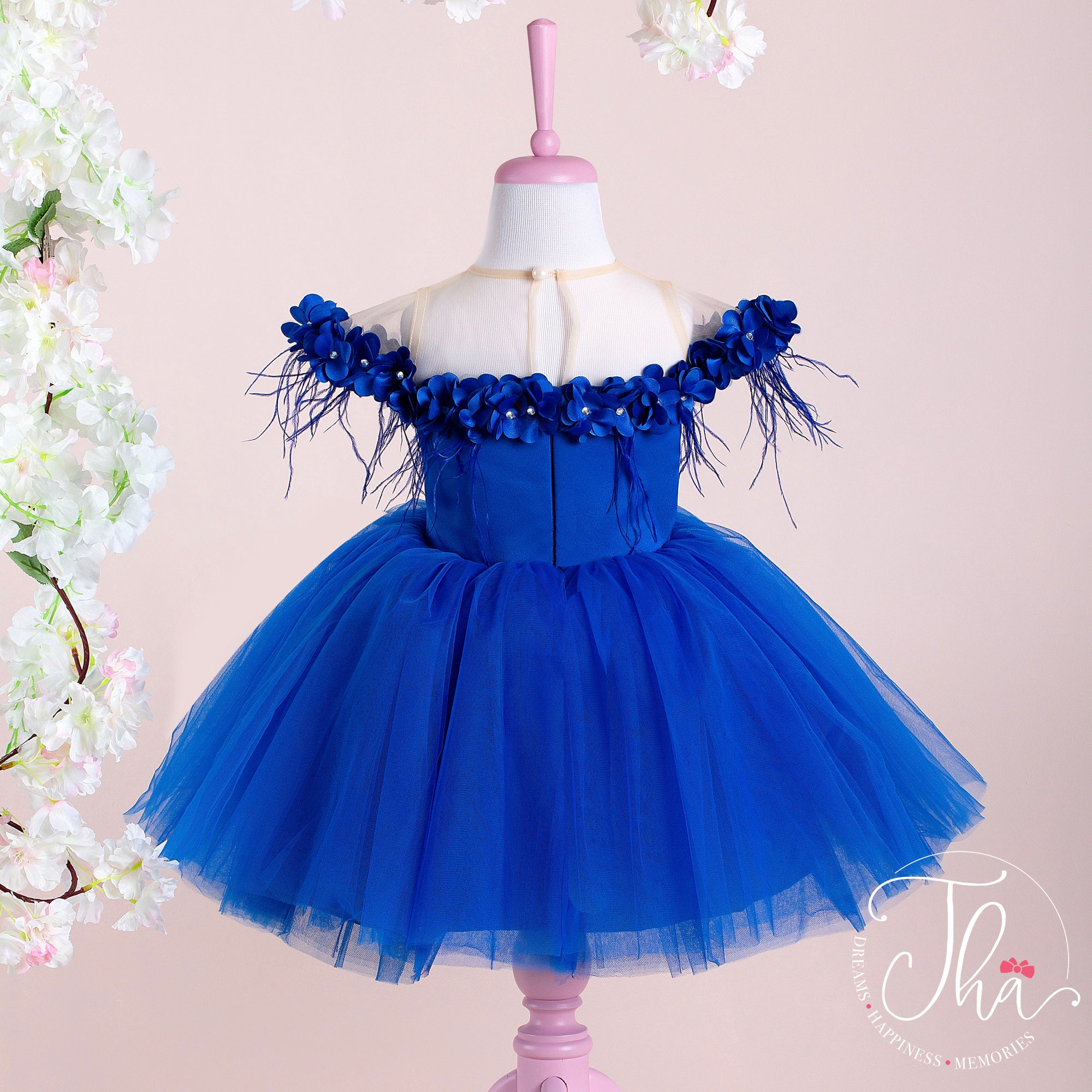royal blue easter dress Easter Egg And Ribbon Embroidered Scallop Dress  Classic Whimsy
