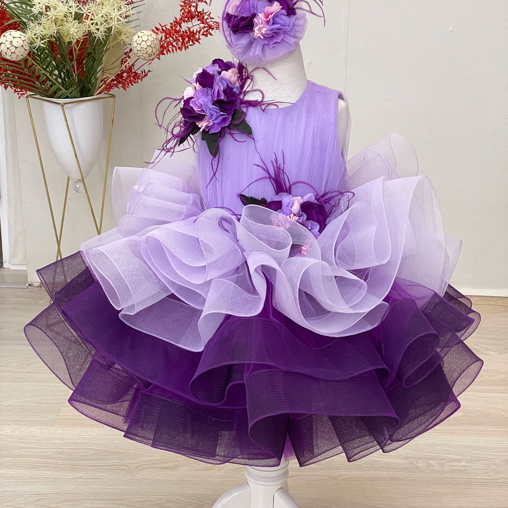 Princess Flower Dress Wedding Dress for Girls Birthday Party - Etsy