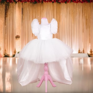 Fairy Prom Dress, White Prom Dress, Graduation Dress for Girls, Plus Size Prom Dress Ball Gown, Hi Low Prom Dress, Cocktail Dress