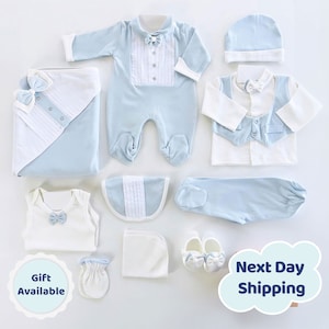 Baby Boy Coming Home Outfit, Newborn Boy First Outfit, Baby Hospital Cotton Outfit, Newborn Baby Boy Clothing Set, Baby Shower Gift Boy