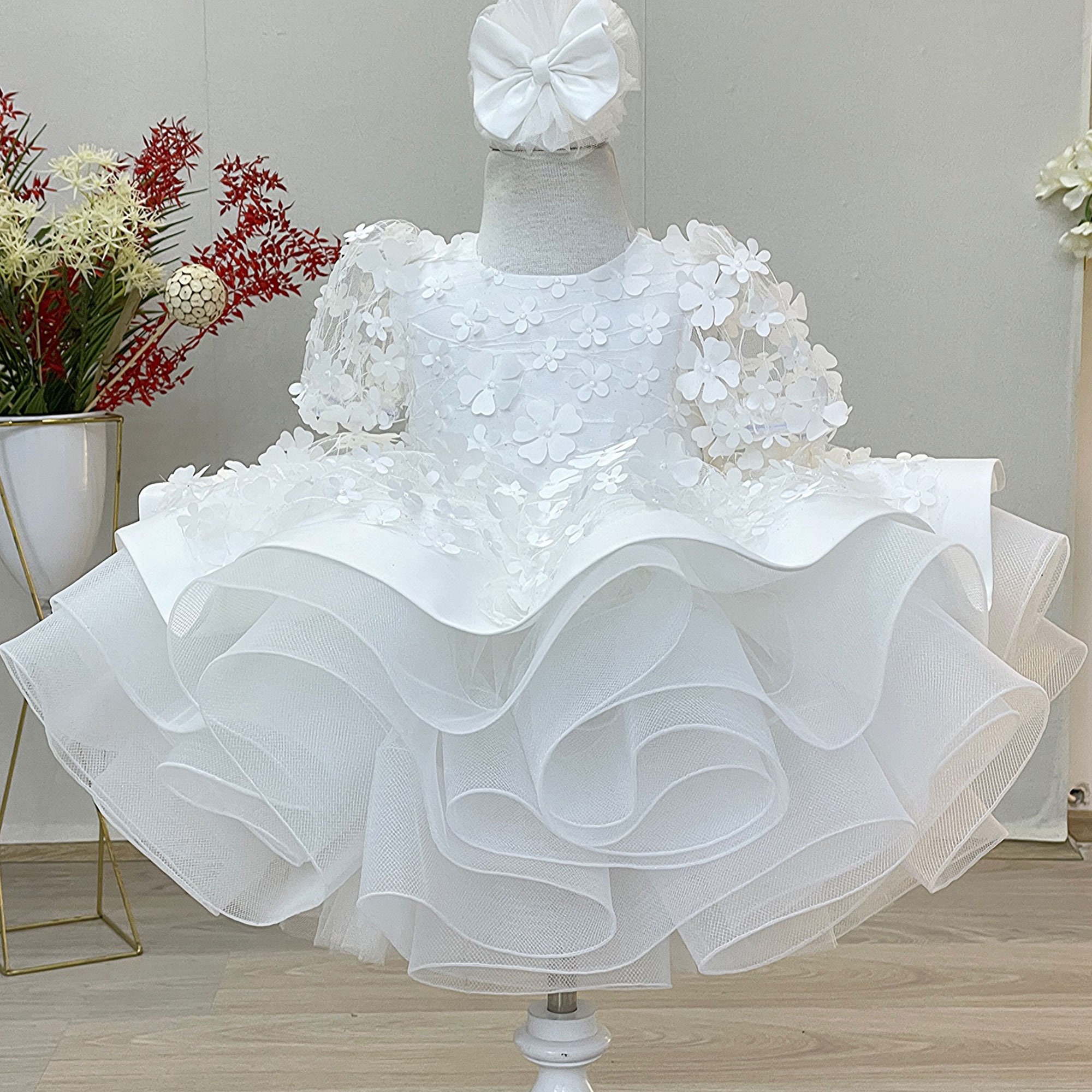 Dresses For Christening Background With Baptism Baby Dress And