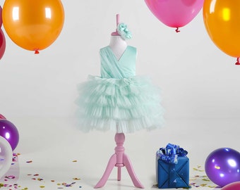 Mint Tulle Birthday Dress: Handmade Luxury Fairy Tutu