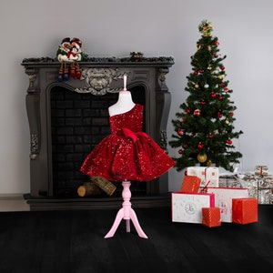 red sparkle christmas dress Sugar Cane Christmas Dress
