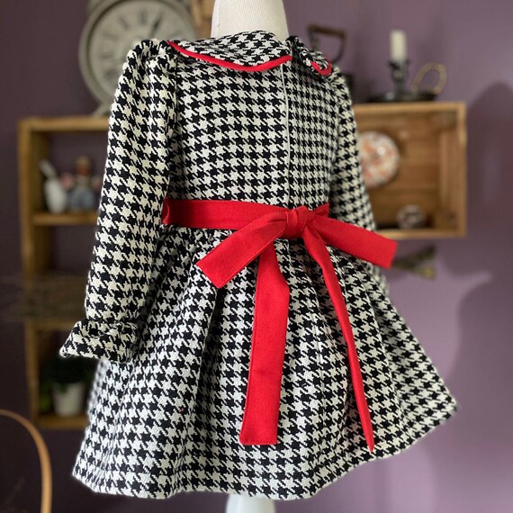 red and white houndstooth dress Kate Middleton Fashion Houndstooth Coat Dress Streetwear