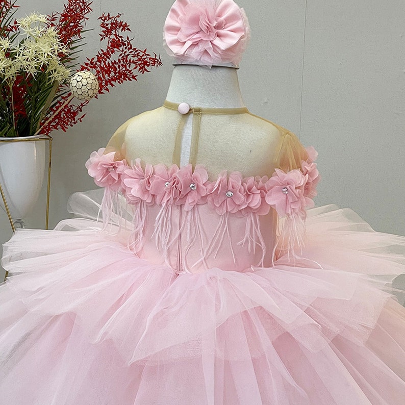 Pink Flower Girl Dress Pink Princess Dress Girls Party Etsy