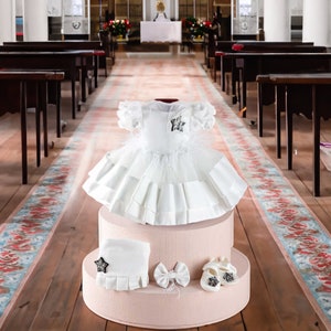 Baptism Dress for Baby Girl, White Satin Blessing Gown, Christening Dress for Baby, Baptism Gown, Christening Gown Gift for Girl Baby