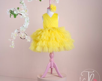 Handmade Yellow Tulle Dress: Special Occasion Party Dress