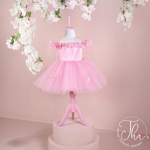 Pink Flower Girl Dress, Baby Girl Dress Special Occasion, First Birthday Dress, Prom Dress Fairy, Princess Pink Dress, Handmade Kids Dress