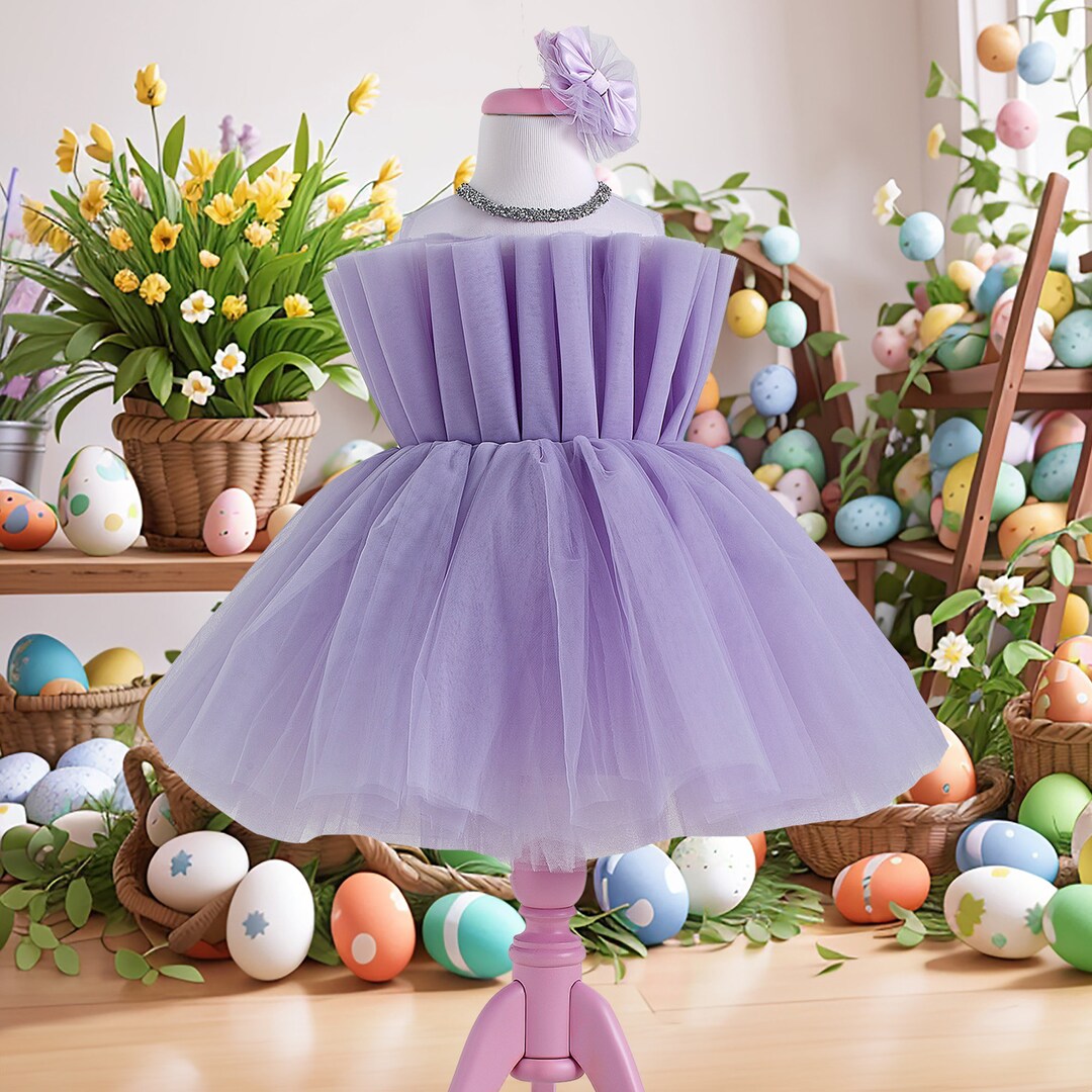 Lilac Easter Dress for Toddler Girl, Magical Easter Dress in Lilac — free download