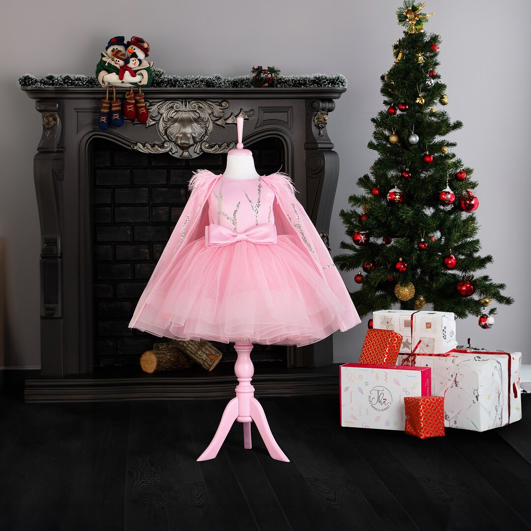 Girl Christmas Pink Dress Toddler Christmas Outfit Pink Etsy
