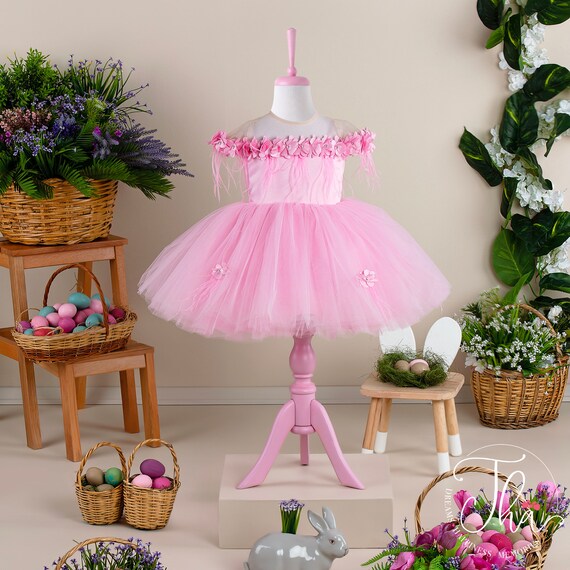 Elegant Pink Flower Easter Outfit Easter Dress Plus Size Matching Easter Outfits Easter Fairy Outfits Spring Easter Dress for Girls Etsy UK