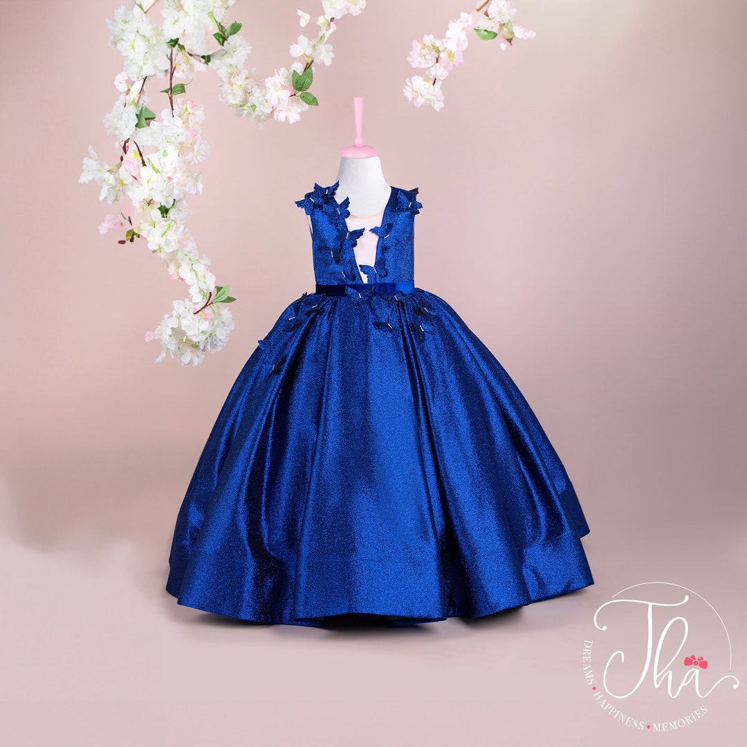 Royal Blue Special Occasion Dress Butterfly Princess Dress Etsy