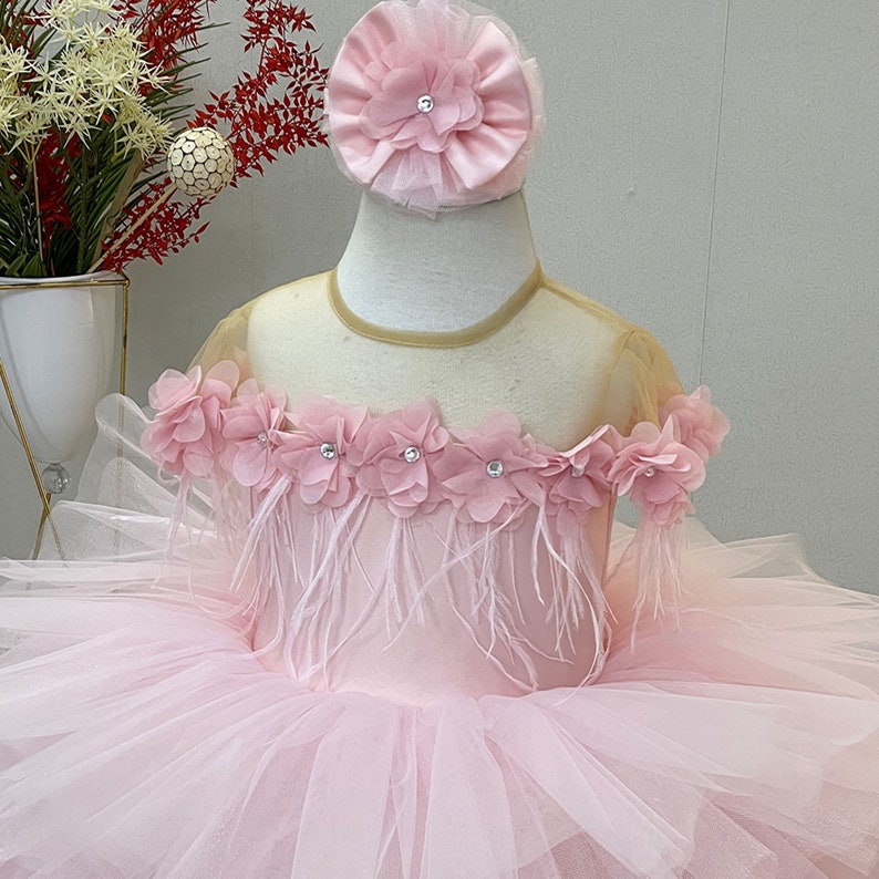 Pink Flower Girl Dress Pink Princess Dress Girls Party Etsy