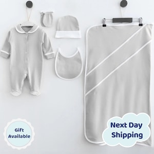 Baby Boy Coming Home Outfit, Newborn Boy First Outfit, Baby Hospital Cotton Outfit, Newborn Baby Boy Clothing Set, Baby Gift Boy (5-Piece)