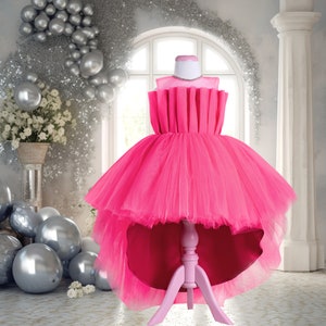 Hot Pink Premium Prom Dress, Girl Prom Dress Special Occasion, Tutu Ball Gown for Girls, Luxury Prom Dress, Personalized Prom Dress for Girl