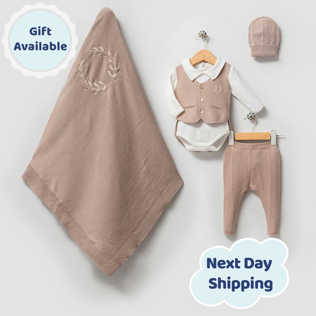 Newborn Knit Coming Home Outfit Boy, Baby Boy Hospital Exit Clothes, Newborn Baby Boy Knitted