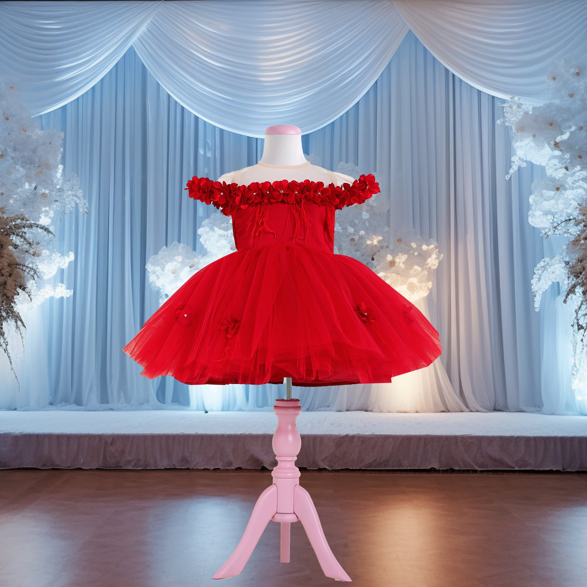 Red Prom Floral Dress Girl Prom Gown Luxury Prom Dress Plus Size Prom Dress Glamorous Ball Gown Personalized Prom Ball Gown for Girl Etsy Canada