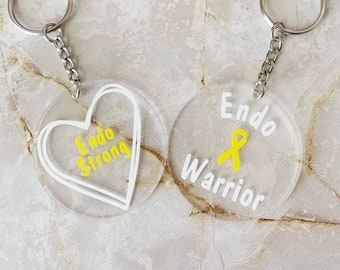 Endo Strong// Endo Warrior Keychain// Endometriosis gifts