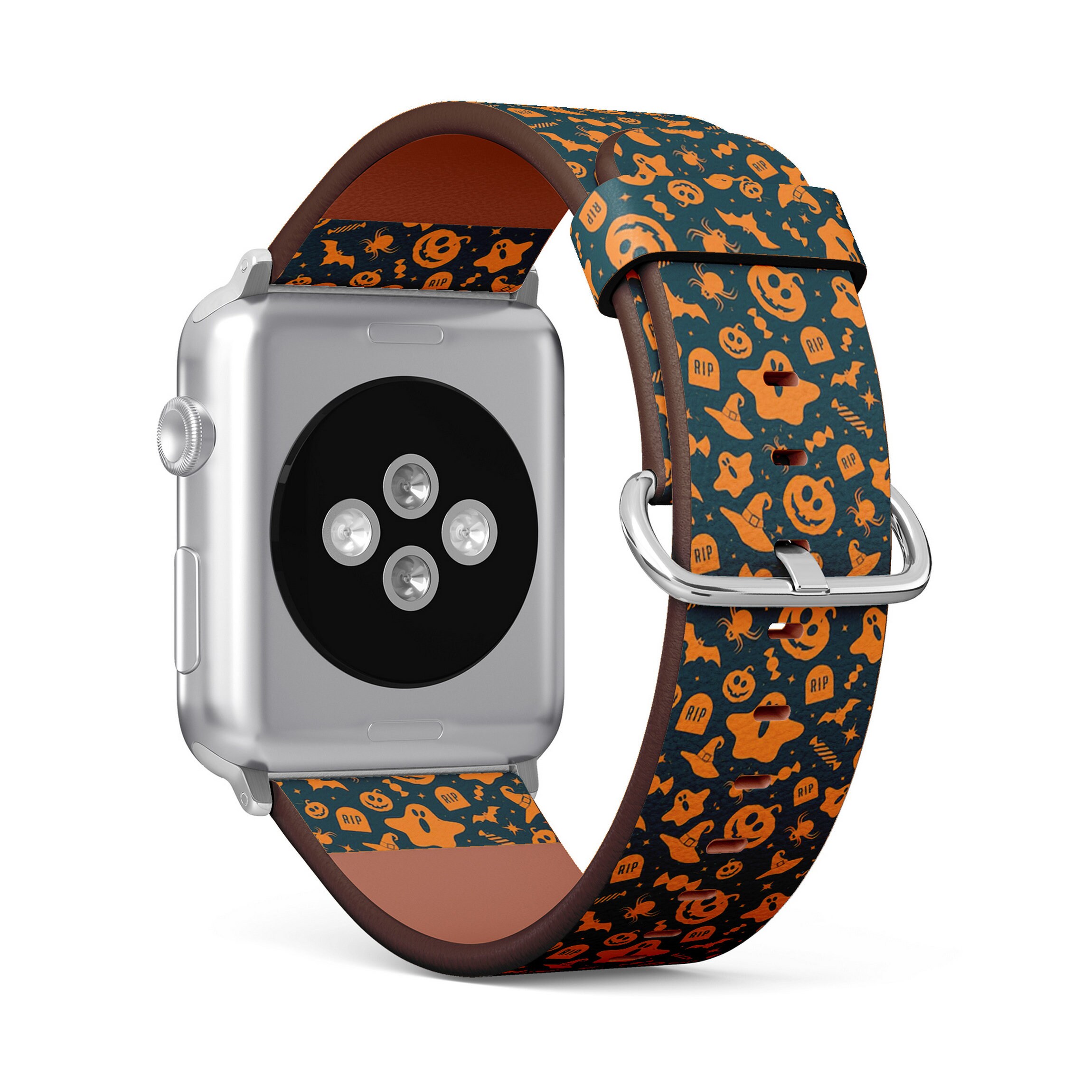 Cool Halloween Retro Print Apple Watch Band 38mm 40mm 41mm 42mm 49mm Vegan Faux leather Watch Strap Wrist Bracelet. Etsy UK