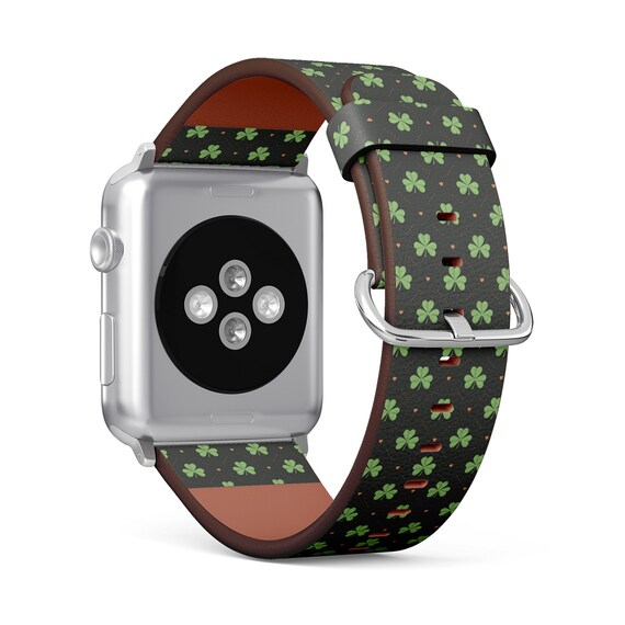 Estampado de trébol verde irlandés, correa de reloj Apple (38 mm