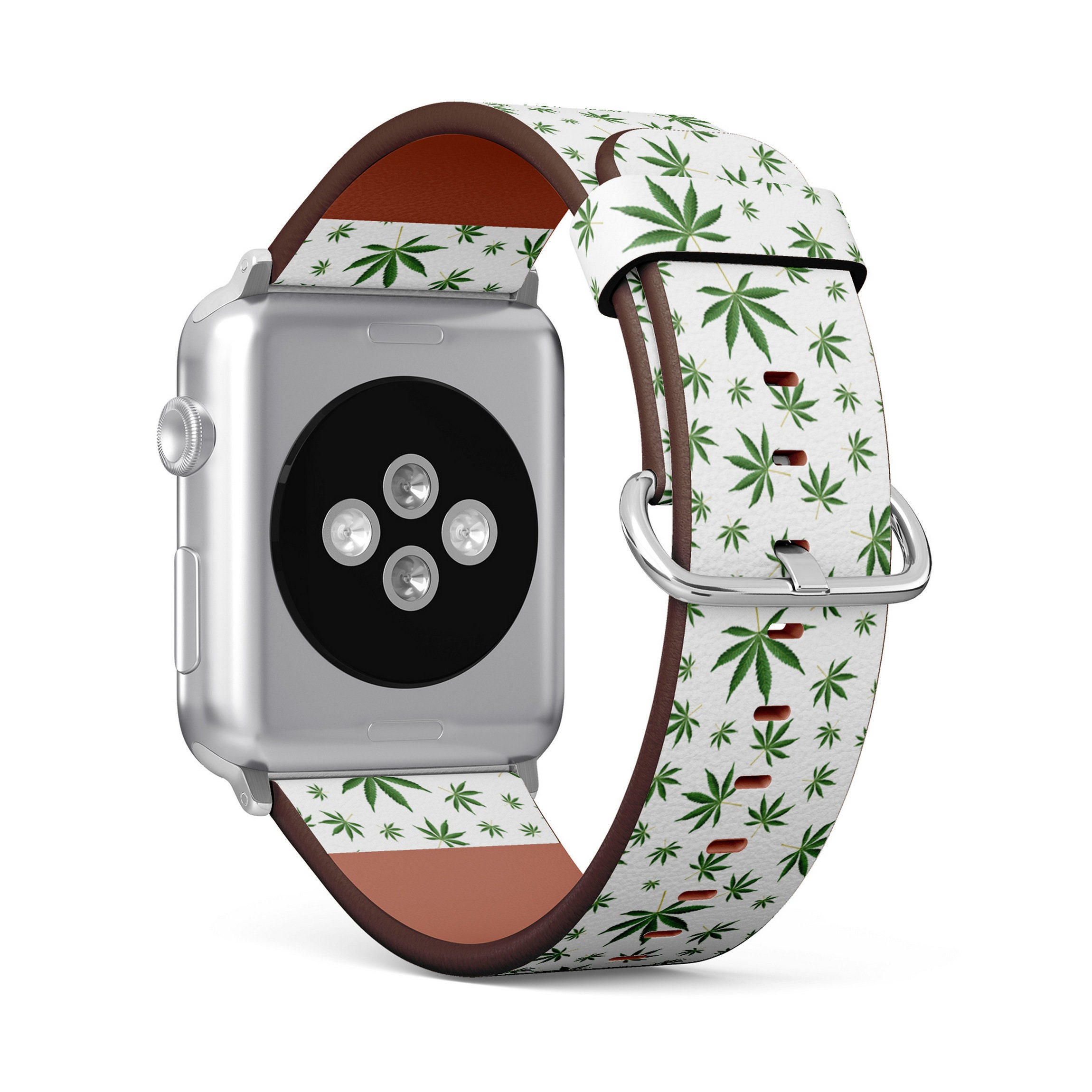Skite Silicone Engraved Comp w/ Apple Watch Band (Cannabis / Pot