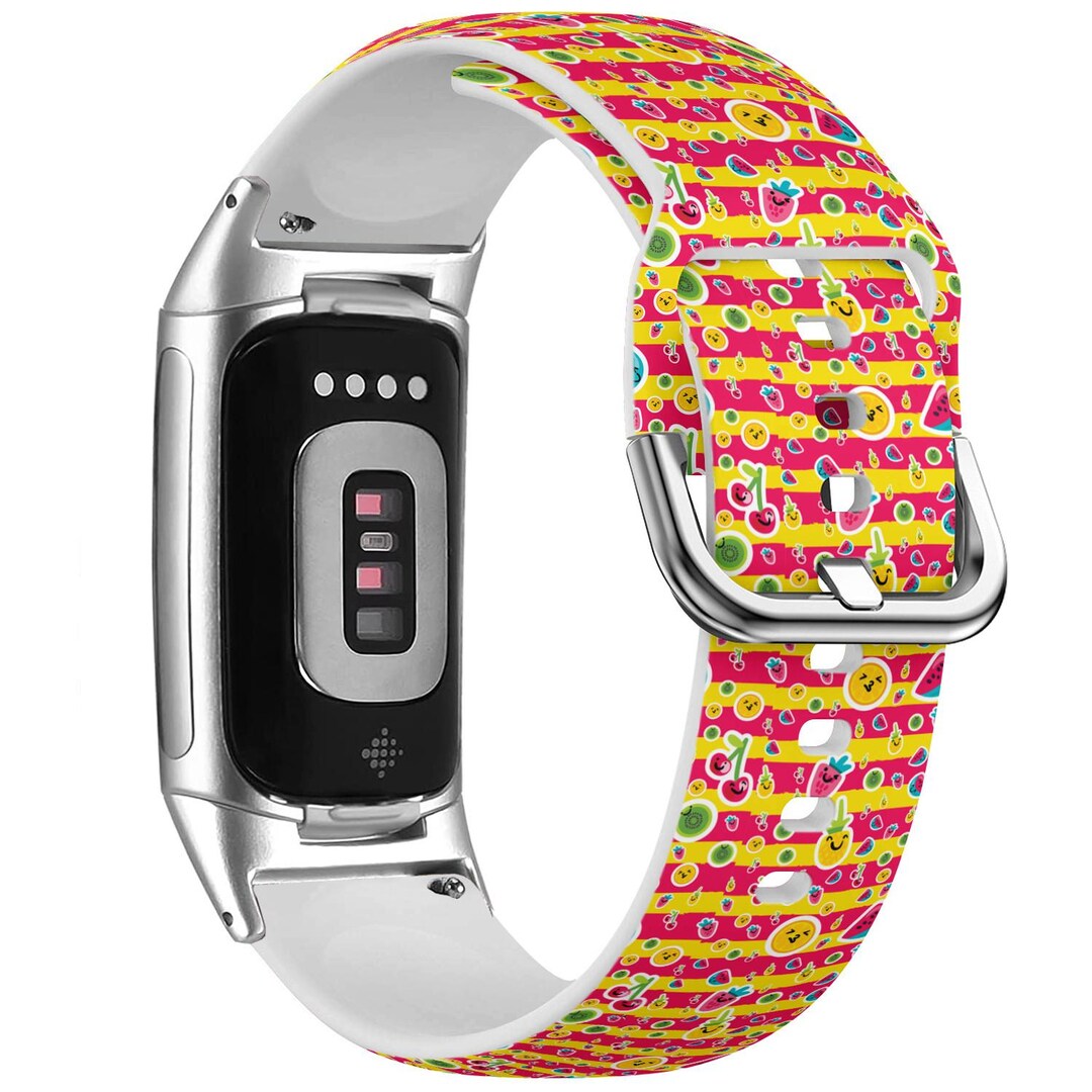 Versag Pattern Cute Happy Fruits Pattern Watch Band for Fitbit Versa 1/2/3/4, Fitbit ...