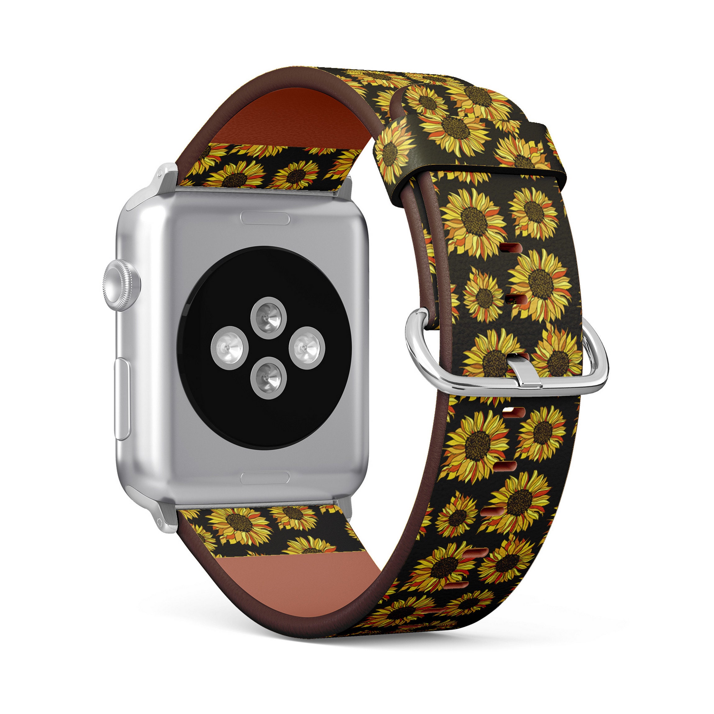 Sunflower Sunflowers Print Apple Watch Band 38mm 40mm 41mm 42mm 49mm Vegan Faux leather Watch Strap Wrist Bracelet. Etsy Canada