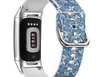 Christmas Holly Leaves Watch Band for FitBit Versa 1/2/3 4, FitBit Sense 1/2, FitBit Charge 4/5/6, Silicone Soft Wristband Strap Bracelet