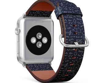 Chemie Hand Zeichnen Print, Apple Uhrenarmband (38mm / 40mm / 41mm / 42mm / 49mm), Vegan Kunstleder Uhrenarmband Armband.