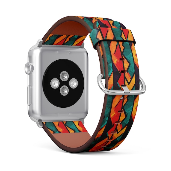 NEW Colorful Luxury Fashion Apple Watch Band Luxury Apple Watch Bands Leather Embossed Strap For IWatch  main image 3