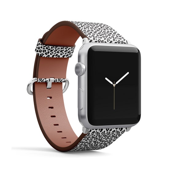 Wrist Black Leopard Print Apple Watch Band Leopard Black White