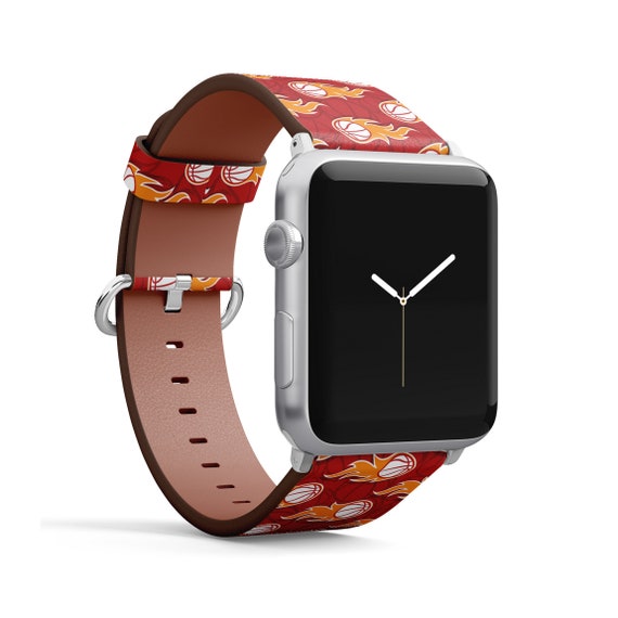 Imprimé ballon de basket-ball en feu, bracelet Apple Watch (38 mm