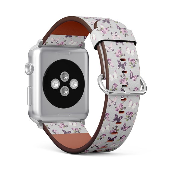 Rose Butterfly on Grey Print, Apple Watch Band (38mm / 40mm  display picture 2