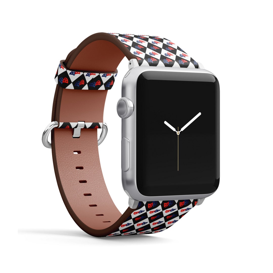 Funny Sad Theater Masks, Apple Watch Band 38mm / 40mm / 41mm / 42mm / 49mm, Vegan Fauxleather