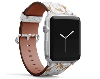 Adult Giraffe Print, Apple Watch Band ( 38mm / 40mm / 41mm / 42mm / 44mm / 45mm), Vegan Faux-Leather Watch Strap Wrist Bracelet.