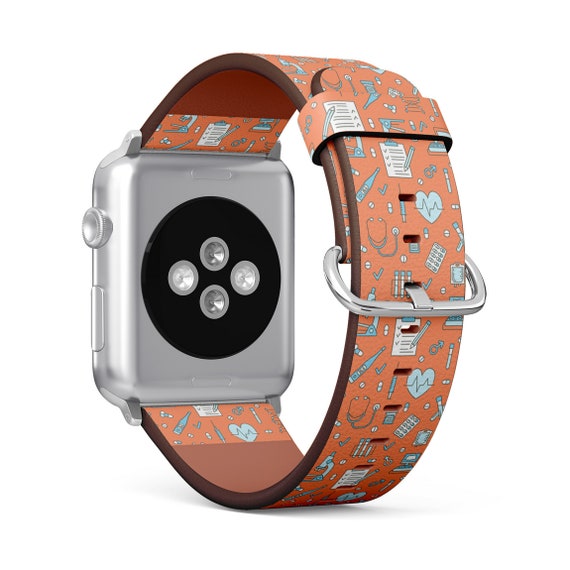 Applewatch Icon Neon Orange Apple Watch Band Medical Clinic Print